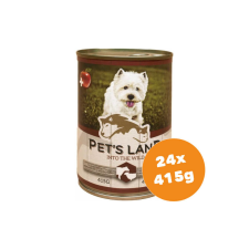 PET'S LAND Pet s Land Dog Konzerv Marhamáj-Bárányhús almával 24x415g kutyaeledel