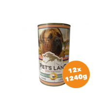 PET'S LAND Pet s Land Dog Konzerv Strucchússal Africa Edition 12x1240g kutyaeledel