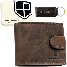  Peterson Férfi Bőr Pénztárca + Kulcstartó- PTN EHP-CHM-1549L BROW- Barna- pénztárca