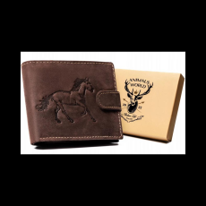 Peterson Férfi Bőr Pénztárca - Mintás - N992L-Chm-Horse-7636 - Ló Minta - Sötét Barna