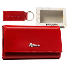  PETERSON NŐI BŐR PÉNZTÁRCA + KULCSTARTÓ PTN SET-D-68-KCS-257- PIROS-
