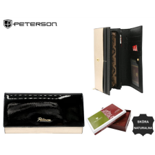  Peterson Női Bőr Pénztárca Ptn Lj-409-5445 Black-Gold pénztárca