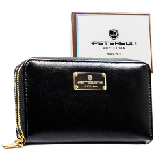 Peterson Női Pénztárca -PTN 007-SF7-2776 BLACK- Fekete pénztárca