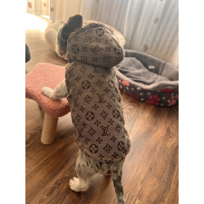 PetGear Kutyaruha - Louis Vuitton Mellény - Barna kapucnis - 3XL kutyaruha