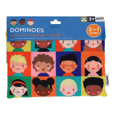 Petit Collage Domino 2 az 1-ben kétoldalas érzések / számok társasjáték