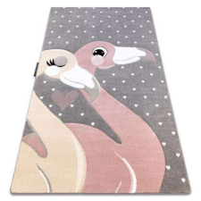 PETIT szőnyeg FLAMINGOS Flamingók szív szürke 140x190 cm lakástextília