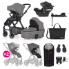  PETITE&amp;MARS KÉSZLET Babakocsi 4v1 ICON Dove Grey XXL AIR + CYBEX Aton B2 i-Size