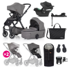  PETITE&amp;MARS KÉSZLET Babakocsi 4v1 ICON Dove Grey XXL RWS + CYBEX Aton B2 i-Size