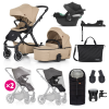  PETITE&amp;MARS KÉSZLET Babakocsi 4v1 ICON Mocha Beige XXL AIR + CYBEX Aton B2 i-Size