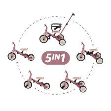  PETITE&amp;MARS Multifunkciós tricikli 5in1 Turbo Dusty Rose tricikli