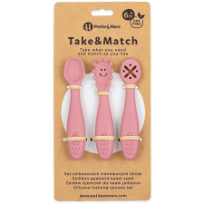 Petite&Mars Take&Match Dusty Rose szilikon gyakorlókanál - 3 db babaétkészlet