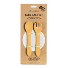 PetiteMars Petite &amp; Mars Szilikon evőeszközök TAKE&amp;MATCH Intense Ochre 6m+ babaétkészlet