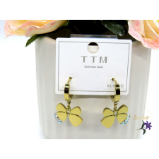  Petra nemesacél pillangó fülbevaló pici csillogó kövekkel fülbevaló