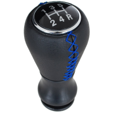  Peugeot 407 sebességváltó gomb FEKETE BŐR + KÉK varrással 5 SEBESSÉGES váltógomb