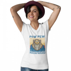  Pew-Pew Madafakas - Női V Nyakú Póló