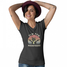  Pew-Pew Madafakas - Női V Nyakú Póló