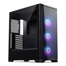 PHANTEKS G370A TG fekete + 3 db DRGB ventilátor számítógép ház