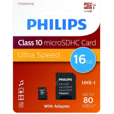 Philips 16GB micro SDHC Philips UHS-I U1 + adapter (PH669074) (PH669074) memóriakártya