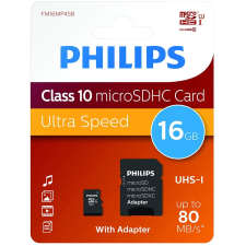 Philips 16gb microsdhc philips cl10 + adapter (fm16mp45b) memóriakártya