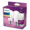 Philips 2 db LED izzó készlet E27 A60 10,5W = 100W 1521lm 2700K melegszálas tejes PHILIPS