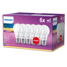 Philips 6x LED izzó E27 A60 7W = 60W 806lm 2700K Meleg 150° PHILIPS izzó