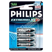 Philips Alkáli 1.5V AAA Ceruza elem ExtremeLife+Ultra 4db  (LR03E4B/10) (LR03E4B/10) ceruzaelem
