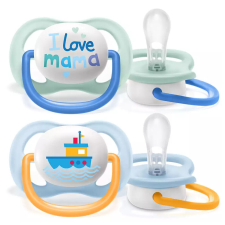 Philips AVENT játszócumi ultra air 0-6hó fiú Text 2db cumi