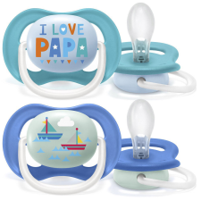 Philips AVENT játszócumi ultra air 6-18hó fiú Text 2db cumi