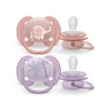Philips AVENT SCF091/09 Ultrasoft Premium játszócumi 0-6hó lányos, 2 db (állatos)