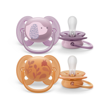 Philips AVENT SCF091/18 Ultrasoft Premium játszócumi 6-18hó lányos, 2 db (állatos) cumi