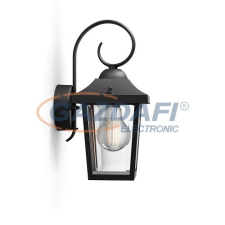 Philips Buzzard 1723630PN fali lámpa, 1x60W 230V E27, fekete kültéri világítás