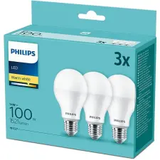 Philips LED 13-100W, E27 2700K, 3 darab világítás