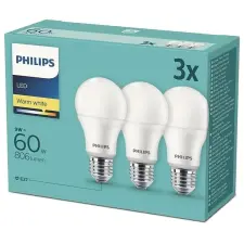 Philips LED 8-60W, E27, 2700K, 3 db világítás