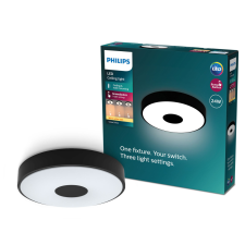 Philips Mennyezeti lámpa LED Plafon 24W 2700lm 2700K SceneSwitch Black Coiner Philips világítás