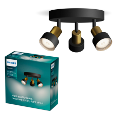 Philips Mennyezeti lámpa spotlámpa 3x GU10 fekete-réz vezeték Philips világítás