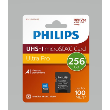 Philips micro sdxc memóriakártya 256gb class 10 uhs-i u1 adapter memóriakártya