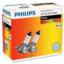 Philips Vision H7, 55W, foglalat PX26d, 2 db autó izzó, izzókészlet