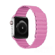 Phoner Apple Watch S1/S2/S3/S4/S5/S6/S7/S8/S9/SE Mágneses műbőr pánt 38/40/41mm - Rózsaszín okosóra kellék