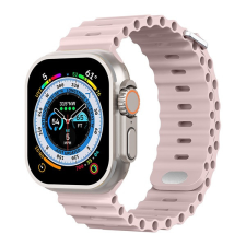 Phoner River Apple Watch 49/45/44/42 mm szilikon szíj, rózsaszín okosóra kellék