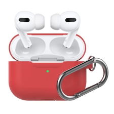 Phoner Simple Apple Airpods Pro szilikon tok akasztóval, piros audió kellék
