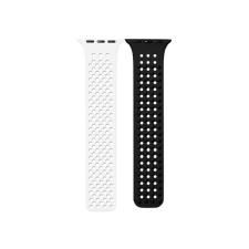 Phoner Spike Apple Watch szilikon szíj, 38/40/41mm, fehér/fekete okosóra kellék