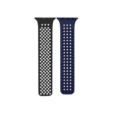 Phoner Spike Apple Watch szilikon szíj 38/40/41mm fekete/éjkék (72548) (PH72548) okosóra kellék
