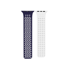 Phoner Spike Apple Watch szilikon szíj, 38/40/41mm, kék/fehér okosóra kellék