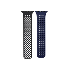 Phoner Spike Apple Watch szilikon szíj, 49/45/44/42mm, fekete/éjkék okosóra kellék