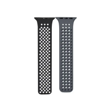  Phoner Spike Apple Watch szilikon szíj, 49/45/44/42mm, fekete/szürke okosóra kellék