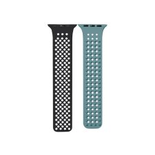 Phoner Spike Apple Watch szilikon szíj, 49/45/44/42mm, fekete/zöld okosóra kellék