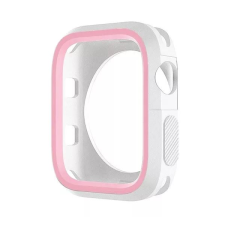 Phoner Twin Apple Watch szilikon tok 41mm fehér/rózsazsín (72667) (PH72667) okosóra kellék