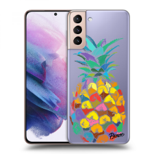 Picasee Átlátszó szilikon tok az alábbi mobiltelefonokra Samsung Galaxy S21+ G996F - Pineapple tok és táska