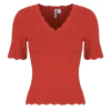 Pieces Blúzok PCJULINE SS V-NECK KNIT Piros EU XL