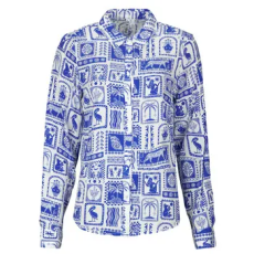 Pieces Ingek / Blúzok PCSAYLOR LS SHIRT WVN Kék EU L